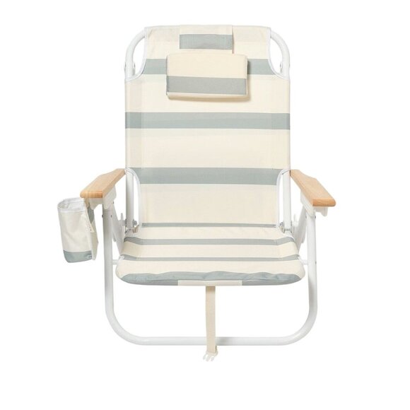 Sunnylife Deluxe Beach Chair in La Palma Sage Stripe New - Picture 1 of 13